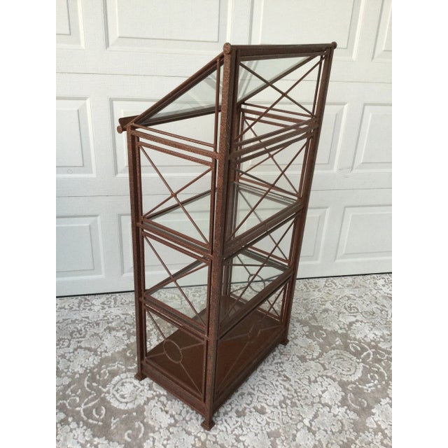 Vintage Iron & Glass Étagère Display Shelf For Sale - Image 11 of 12