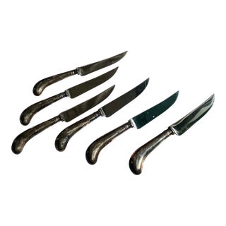 Mid 20th Century Fry and Wigfull Sheffield Steel Steak Knives, Set of 6 For Sale
