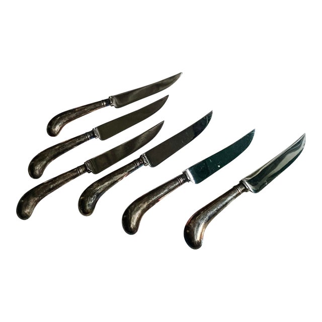 Mid 20th Century Fry and Wigfull Sheffield Steel Steak Knives, Set of 6 For Sale
