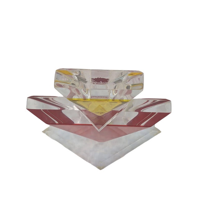 Plastic Vintage 1980s Abstract Geometric Lucite Sculpture For Sale - Image 7 of 8