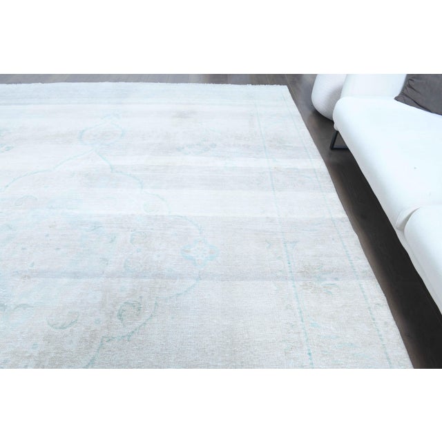 1970s Vintage Persian Handmade Wool Cotton Light Gray Area Rug For Sale - Image 4 of 11