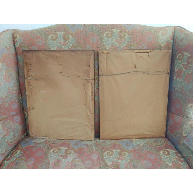 Antique White Vintage 1946 Colored Pencil Drawings of German Cityscapes - a Pair, Framed For Sale - Image 8 of 9