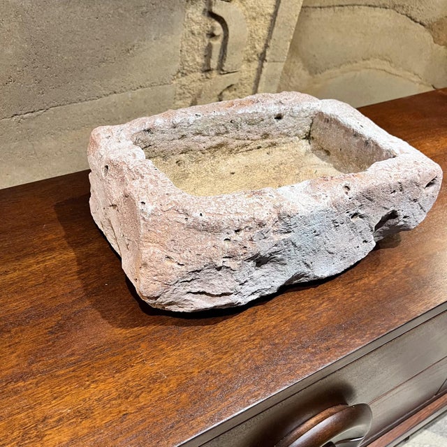 19th Century Hand Carved Limestone Trough Basin Planter Antique Farm For Sale - Image 10 of 12