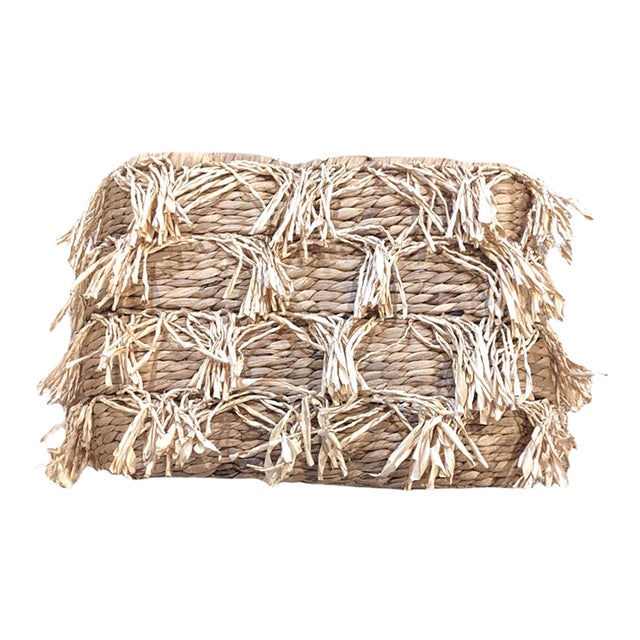 Vintage Woven Rattan Magazine Storage Basket Chairish