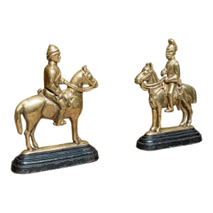Pair of Antique Mounted Horse Rider Bookends, English, Book Rests, Victorian