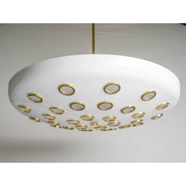 Large Dome Chandelier in the Manner of Angelo Lelli For Sale - Image 9 of 10