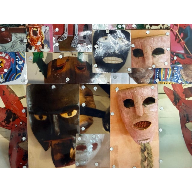 Wood Robert Bagnasco Murray Las Mascaras Original Mixed Media, Circa 2001 For Sale - Image 7 of 12