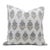Fabdivine Floral Block Print Pillow Cover 14x14 Inch Off-White Linen-Mor Mukut For Sale