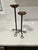 Two, Arts & Crafts Period Wrought Iron and Copper Candlesticks For Sale - Image 4 of 4