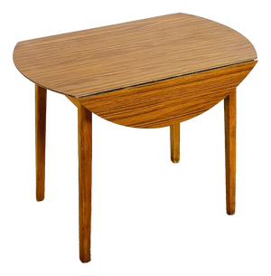 Vintage Round Dining Table with Drop Leaves, 1970s