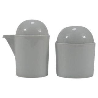 Postmodern Cupola Sugar Bowl & Creamer by Mario Bellini attributed to Rosenthal Studio-Line, 1980s For Sale