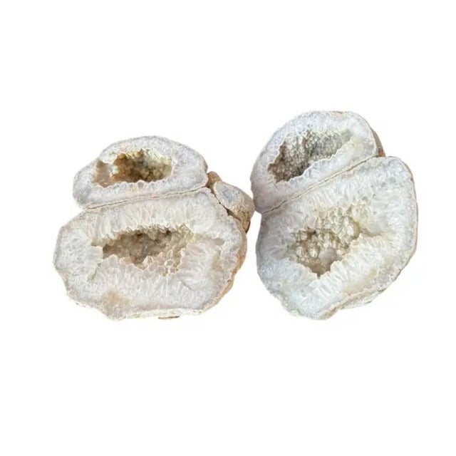 Contemporary Large Natural Split Pair Crystal Quartz Geode. #2 For Sale - Image 3 of 12