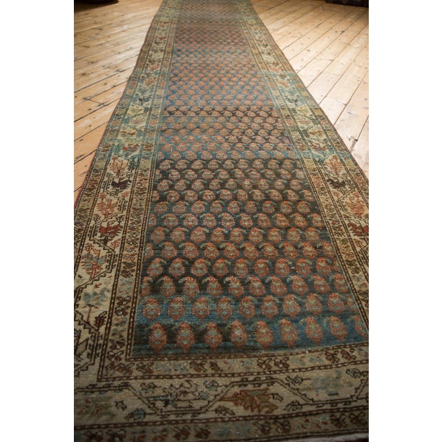 Old New House 1930s Vintage Persian Serbend Boteh Wool Runner For Sale - Image 4 of 13