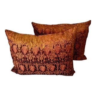 Contemporary Luxury Richard Fischer Embroidered Velvet Pillows - a Pair For Sale