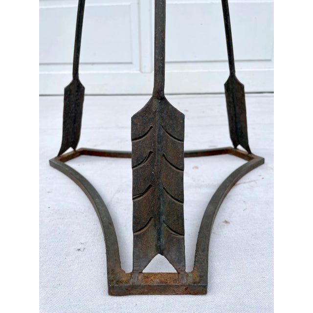 Black Early 20th Century French Empire Iron Arrow Jardinere Planter For Sale - Image 8 of 12