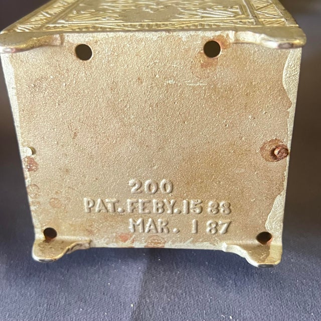 American Antique 1888 Cast Iron Safe Bank J&e Stevens Security Deposit No 200 For Sale - Image 3 of 10
