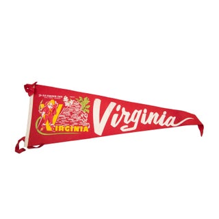 Virginia State With Cities Felt Flag For Sale