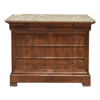 Mid 19th Century French Louis Philippe Marble Top Commode For Sale