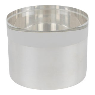 Silver Plate and Lucite Round Box by Debladis, Paris For Sale