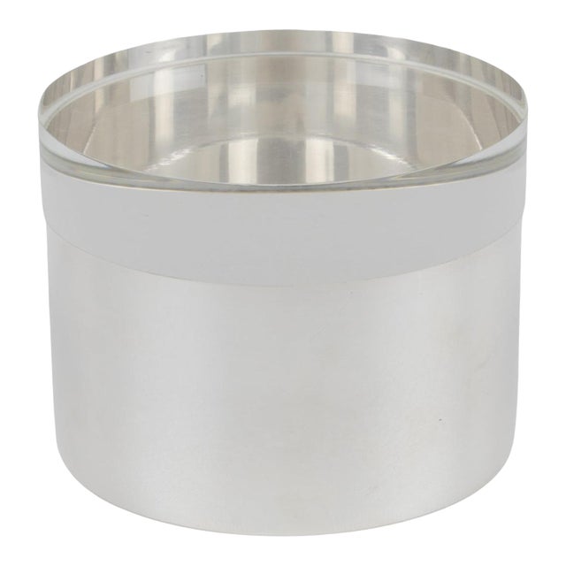 Silver Plate and Lucite Round Box by Debladis, Paris For Sale