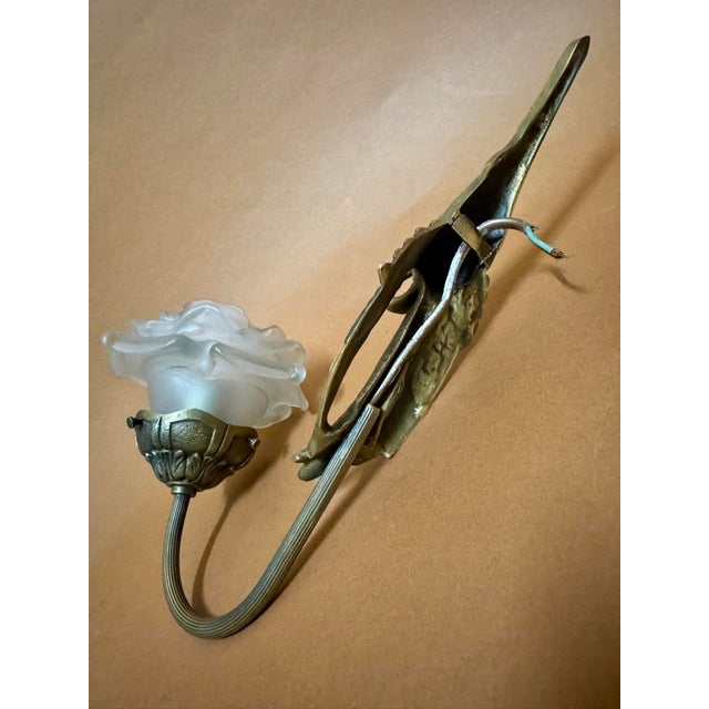 Art Deco Bronze Wall Light by Charles Ranc, 1920s For Sale - Image 4 of 8