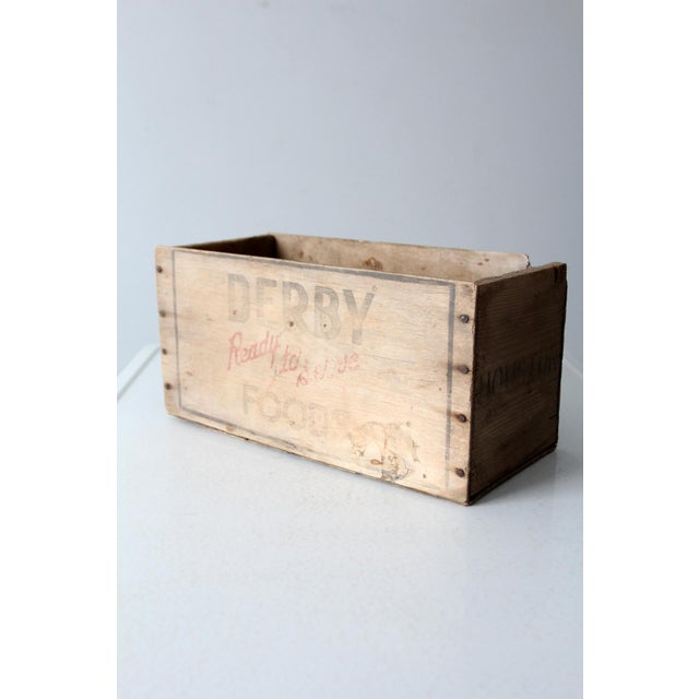 Mid 20th Century Vintage Derby Food Wood Crate For Sale - Image 5 of 11