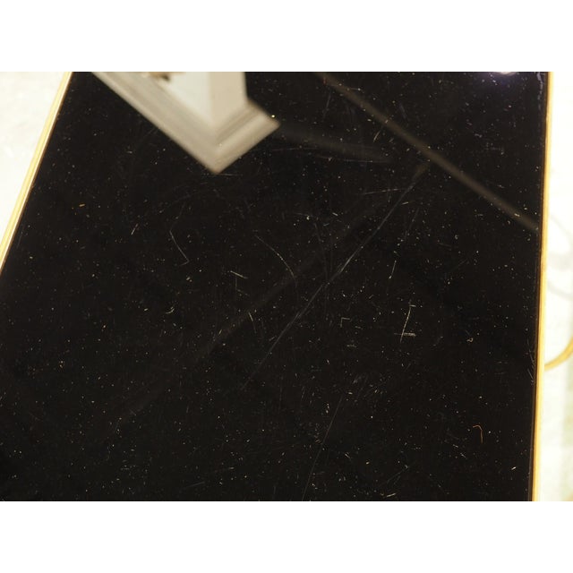 Metal Set of 3 Italian Mid Century Black Mirrored Glass and Brass Nesting Tables For Sale - Image 7 of 18