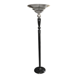 Early 20th Century A Tall French Art Deco Tiered Torchere /Floor Lamp in Ebonized Wood and Metal