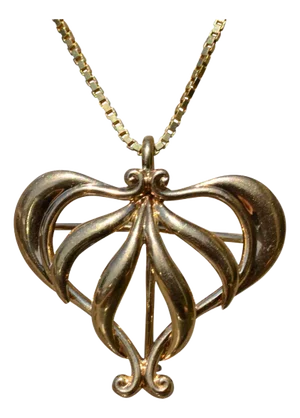 The Hillsboro Beach: Ladies Yellow Gold Art Nouveau Necklace & Pin Combination
