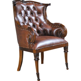 Traditional Style Leather Arm Chair For Sale
