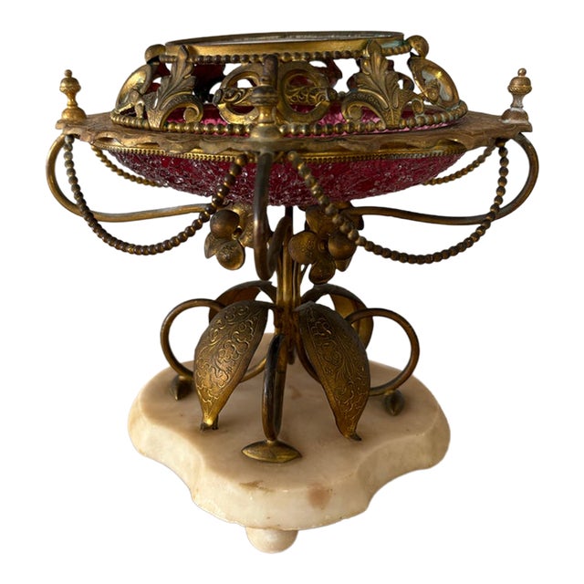 Mid 19th Century Grand Tour Souvenir Lidded Dish on Ormolu Pedestal For Sale