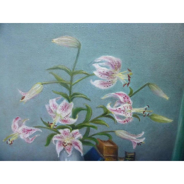 Vera Fromburg, Delicate Flowers, 1960s, Oil on Canvas For Sale - Image 12 of 14