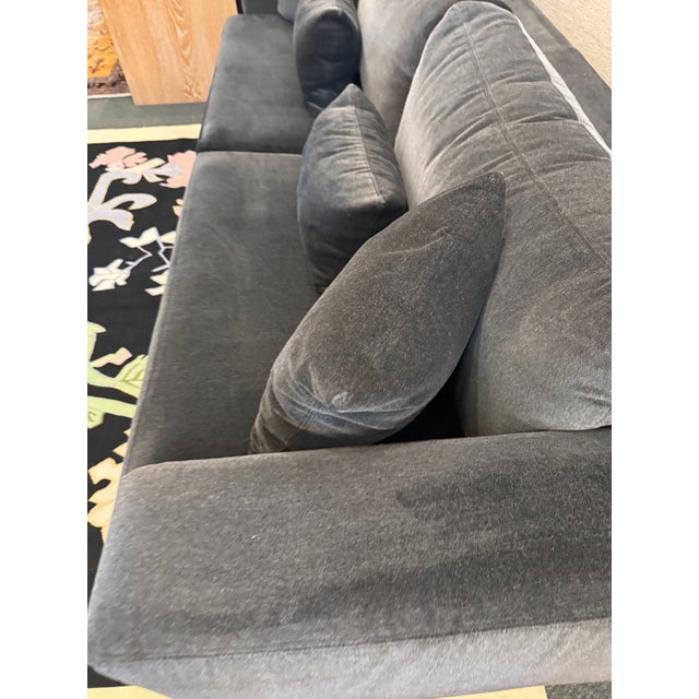Italian Limn Italia Charcoal Gray Sofa For Sale - Image 3 of 12