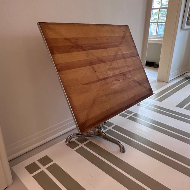 Mid 20th Century Drafting Table With Chrome Base For Sale - Image 11 of 12