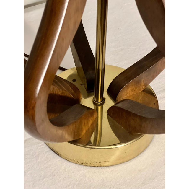 Mid 20th Century Mid Century Modern Sculptural Walnut Table Lamps, a Pair For Sale - Image 9 of 12