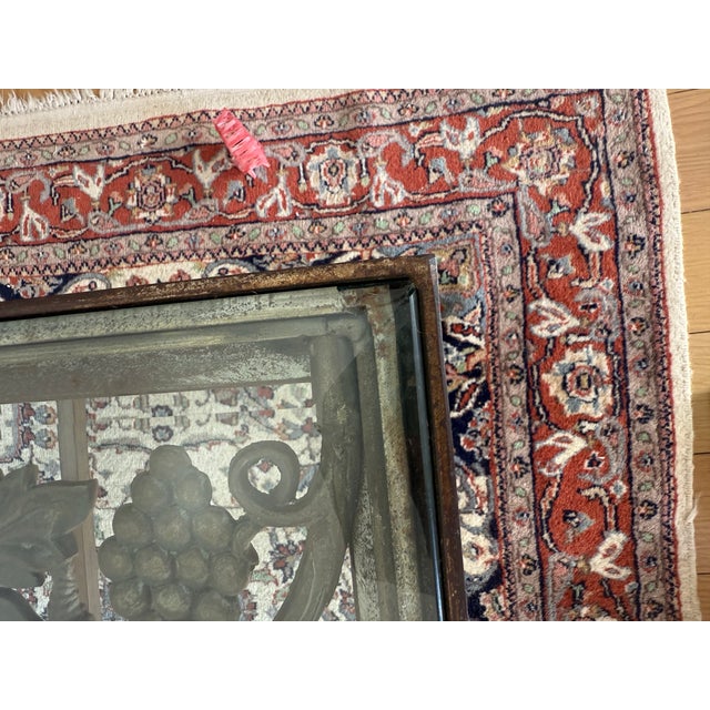 Vintage Wrought Iron Grapevine Coffee Table With Glass Top For Sale In Los Angeles - Image 6 of 7