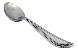 Silver Rice and Serving Spoon with Raised Grooves