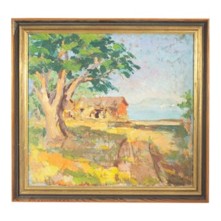 1946 Oil on Canvas Landscape Painting by Trevisan For Sale