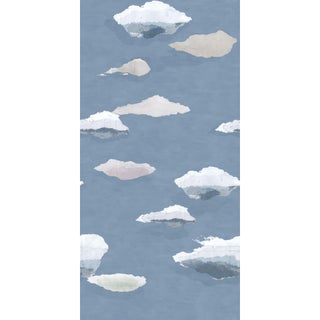 Les Nuages Wallpaper by Paule Marrot in Blue For Sale
