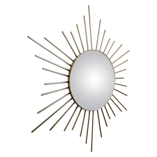 Vintage Brass Sunburst Mirror, 1970s For Sale - Image 9 of 9