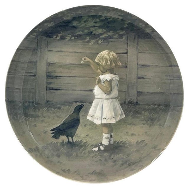 Ceramic Porcelain Wall Plate attributed to Bing & Grøndahl, Denmark, 1902-1914 For Sale - Image 7 of 7