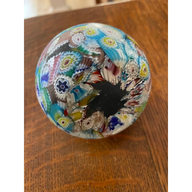 1960s Vintage - Mid Century Murano Millefiori Glass Paperweight For Sale - Image 5 of 6