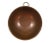 Vintage spun copper mixing bowl with rolled edge, rounded bottom / base and fixed brass hanging ring.