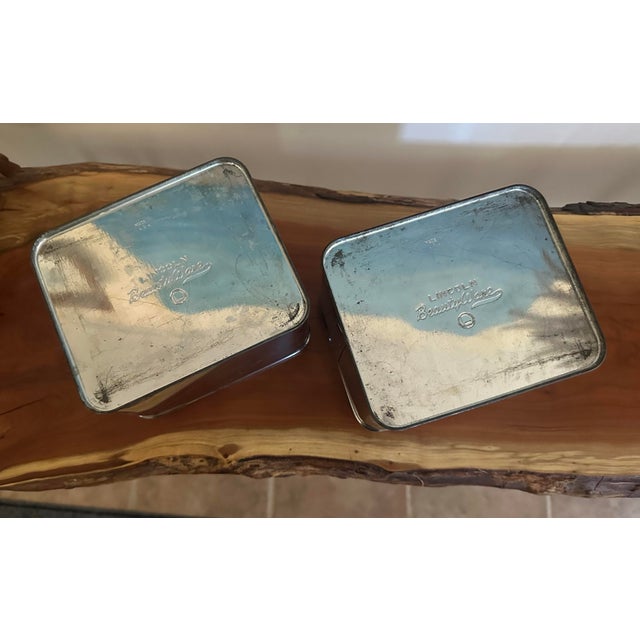 Mid 20th Century Vintage Chrome Coffee & Tea Canisters — Set of 2 For Sale - Image 5 of 7