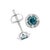 Early 21st Century .925 Sterling Silver 1 1/2 cttw Treated Blue Diamond Modern 4-Prong Solitaire Milgrain Stud Earrings, A Pair For Sale - Image 5 of 6
