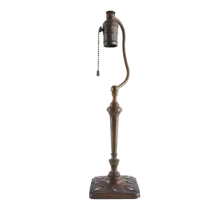 1920s American l.h. Nash Metal Arts Bronze & Enamel One-Light Table Lamp Base