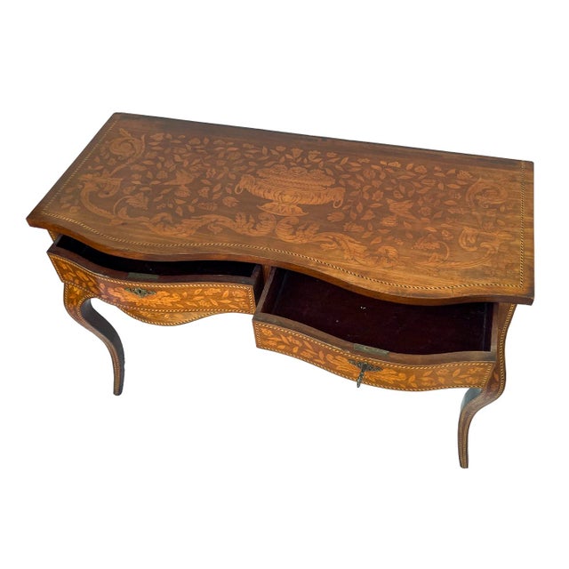 Antique Edwardian Inlayed Desk 1900-1910 For Sale - Image 4 of 15
