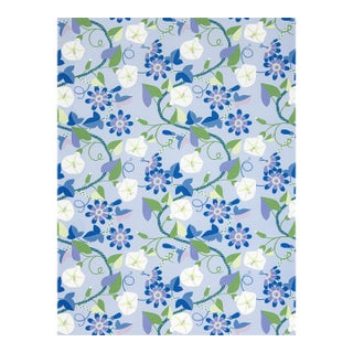 The House of Scalamandré Morning Glory Fabric, Cornflower For Sale