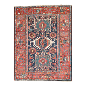 Antique Navy Karadja Heriz Rug, 4'10'' X 6'