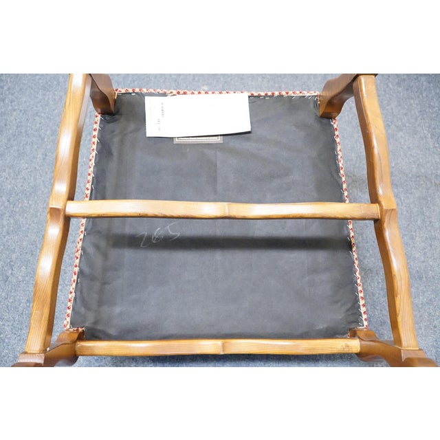 Pearson Furniture Solid Ash Country French Accent Lounge Arm Chair W. Brick Red Basketweave Upholstery 01422-00 For Sale - Image 9 of 11